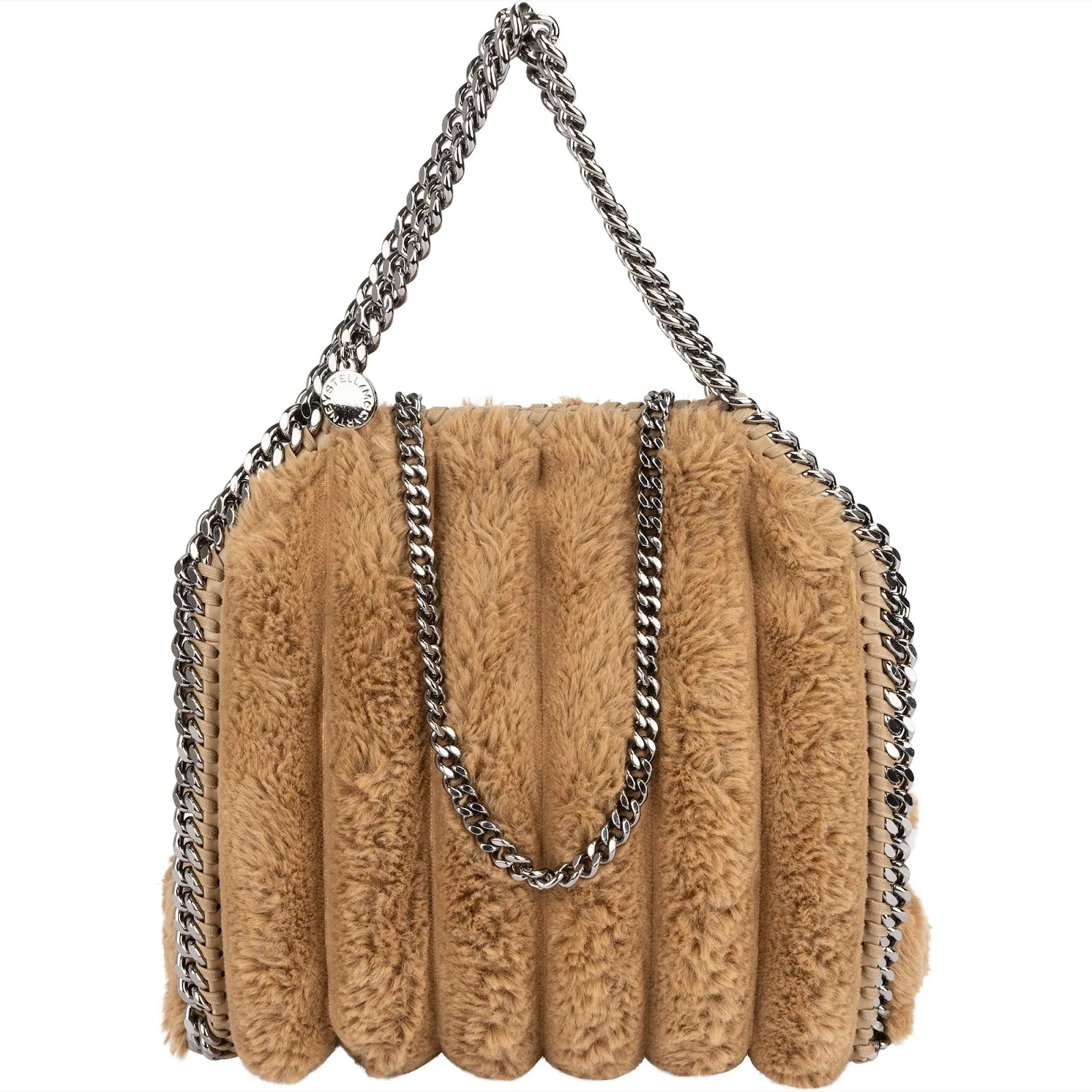 Stella McCartney Quilted Padded Faux Fur Falabella Fold Over Crossbody Bag
